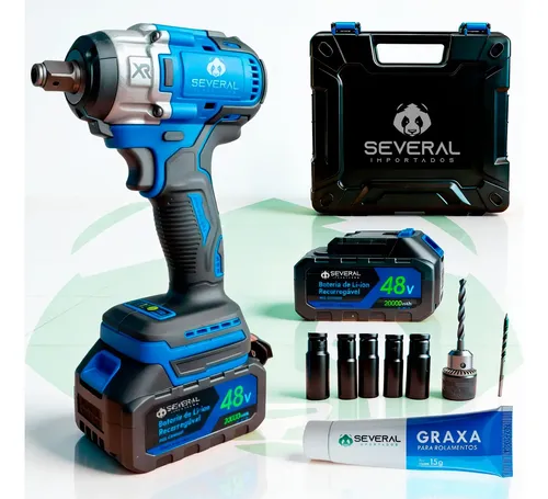 Chave De Impacto Furadeira Parafusadeira Several Importados Recarregável 48v Azul 2000mah Azul-turquesa 127/220v