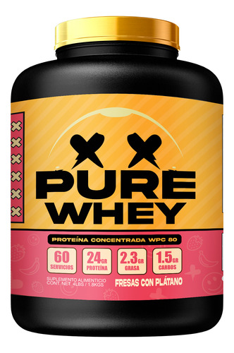 Pure Whey Proteína Fresa Platano Smile Labz 1.8kg 60 Scoops