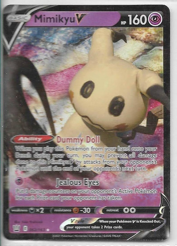 Mimikyu V 062-163 Carta Pokemon Tcg Sheldortoys