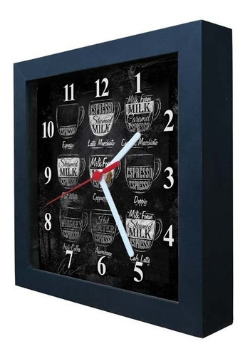 Relógio Decorativo Caixa Alta Tema Café - Qw001