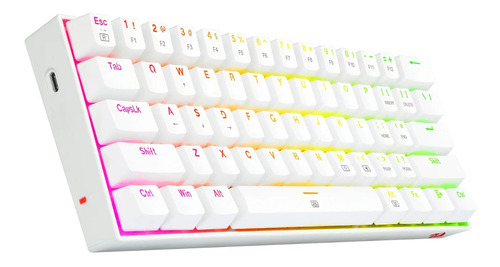 Kit Redragon S129 Essentials Gamer Kit para teclado, ratón y auriculares, teclado, color blanco