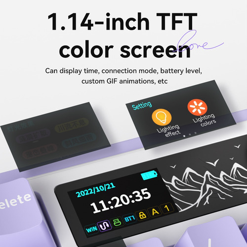 Teclado Para Jogos Ajazz Ak980 Com Tela Tft De 3 Modos