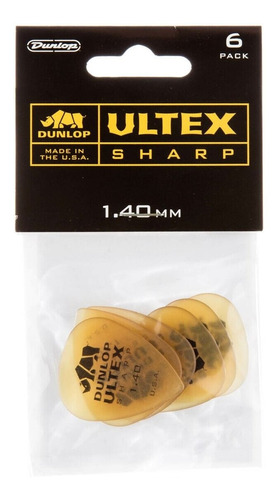 6 Plumillas Dunlop Ultex Sharp 1.40 433p1.40