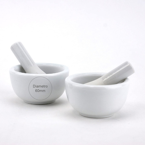 Mortero Para Cocina Porcelana 50mm Con Pilon Blanco