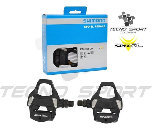 Imagen 4 de 8 de Pedal Bicicleta Ruta Shimano Rs500 Calas Chocles Trabas