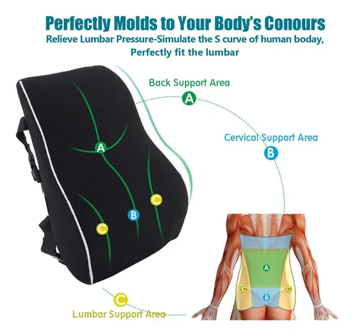 Almohada De Soporte Lumbar Cojín De Respaldo Coche Oficina