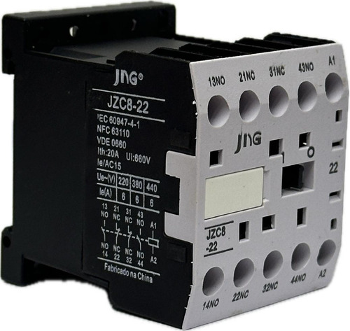 Mini Contator Auxiliar Jng Jzc8-22 2na + 2nf 220v Promoção