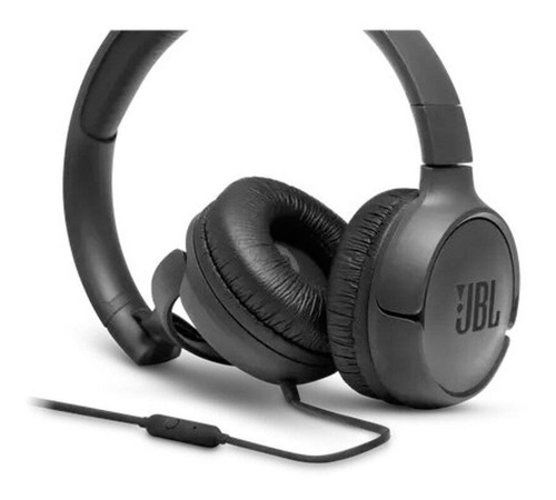 Audífono Jbl Sobrepuesto Jblt500blkam Con Micrófono Negro