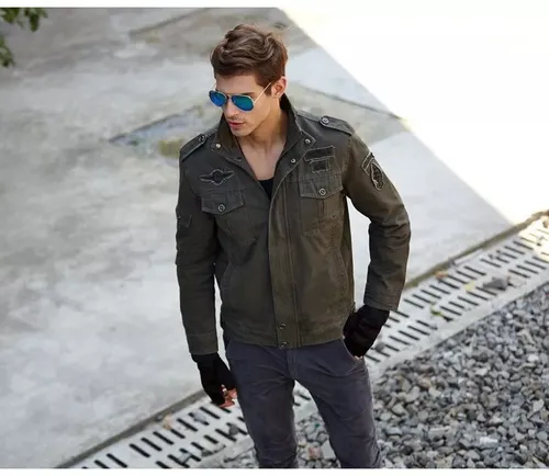 Jaqueta jeans hotsell estilo militar