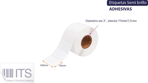 Etiquetas Autoadhesivas Semibrillo 100x70mm, 2.060 Un.