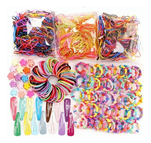 780pcs Mini Ligas Para Cabello Elásticas Dama Accesorios