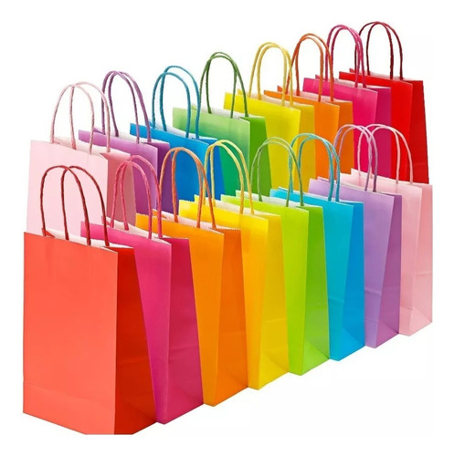 30 Bolsas Papel Fiestas Kraft Ecológicas Portátil Decorativa