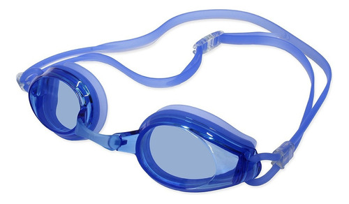 Óculos de Natação Marlin PRO Muvin – Antiembaçante – Proteção UV – Lentes Espelhadas – Tiras Duplas Ajustáveis – Acompanha Três Tamanhos de Narizeiras e Par de Protetores de Ouvido – Treino - Cor Azul