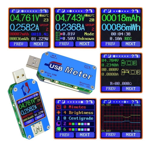 Imagem 2 de 3 de Voltímetro Amperímetro Medidor De Tensão Carga Usb 2.0 Um25c