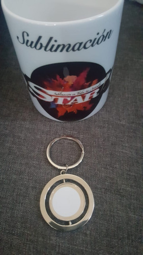 Pack 5 Llavero Circular Giratorio Doble Vista Para Sublimar