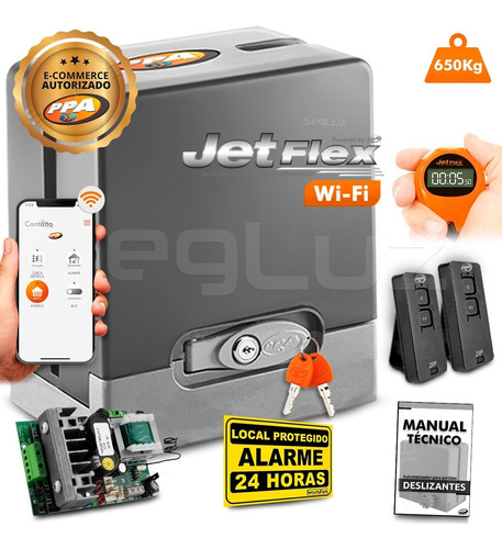 Kit Motor Portão Eletrônico Dz Ppa 650 Wifi Jetflex App