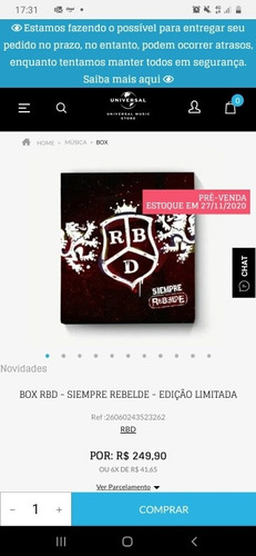 Box Rbd Universal Pré Venda Já Comprado E Garantido.