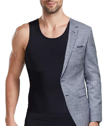 Imagen 5 de 5 de Camiseta Interior Hombre Moldea Abdomen Cintura Reduce Talla