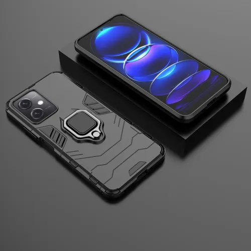 Funda Kepuch Con Placa De Metal Para Redmi Note 12 5G / Poco X5 - Carcasa Protectora, Color Negro, Ajuste Perfecto