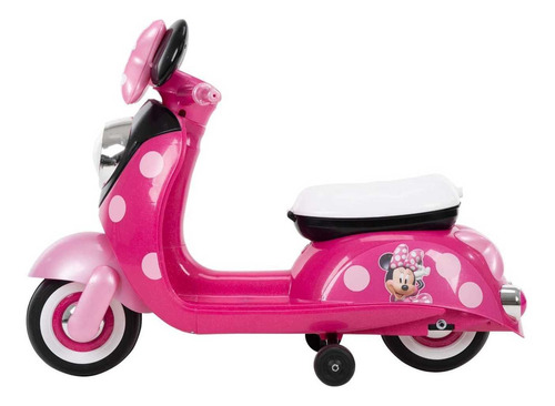 Montable Moto Vespa Minnie Mouse 6v Color Rosa Mate