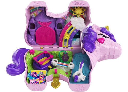 Polly Pocket Unicorn Party Set De Juego Compacto Grande