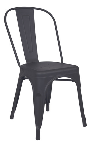 Silla Caño Comedor Tolix Reforzada Apilable Negro Colores