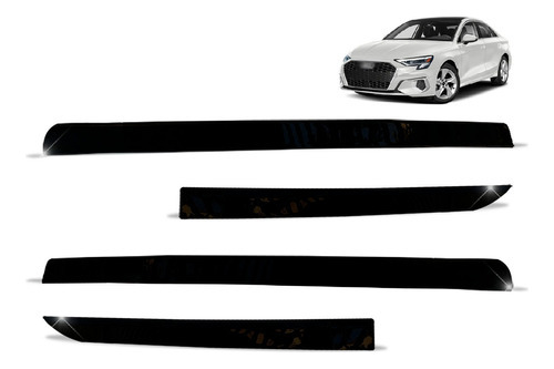 Friso Black Piano Audi A3 2016 2017 Facão Tipo Borrachão
