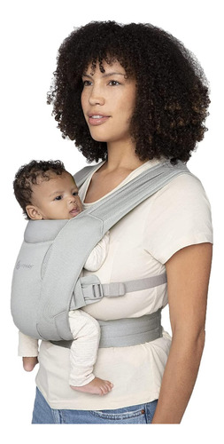 Ergobaby Embrace - Portabebés Acogedor Para Recién Nacidos (3.2-11.3 Kilogramos/7-25 Pulgadas), Tejido De Malla, Gris Suave