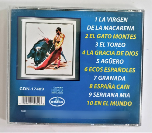 Pasodobles Cd Novillero España Toros Tauromaquia Torero (Usado)
