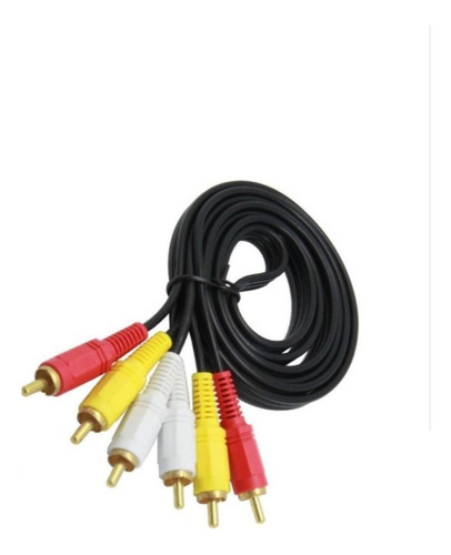 Cable De Audio 3 Rca A 3 Rca Macho Por 1.8 Mts Punta Dorada