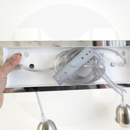 Imagen 2 de 2 de Lampara Colgante 2 Luces Acero Inox. Cilindro Vidrio C240