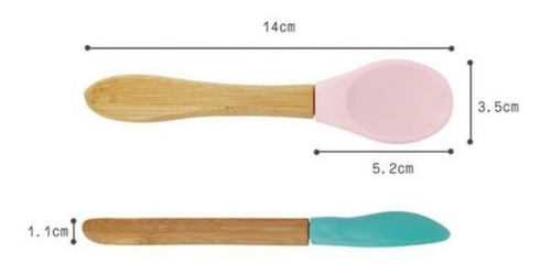 Cucharas Silicona Bebé Mango Bambú X2 Minikoioi Scoops