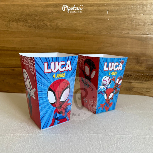 Pochoclera Imprimible Spidey Y Sus Amigos Para Imprimir