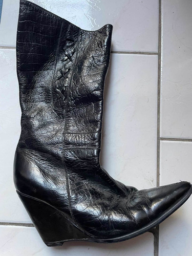 Botas Largas Negras Talla 38 De Cuero