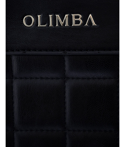 Bolsa Tote Olimba Grande Para Mujer Grande Con Cadena 52003 Negro Lisa Oro