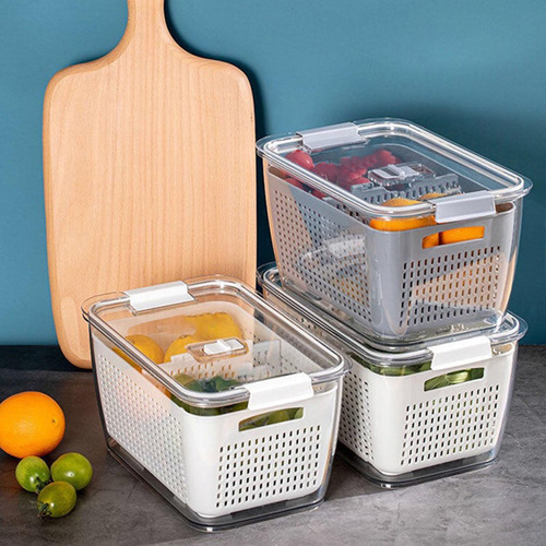 Cajas De Almacenamiento De Frigorífico Organizador De Gris