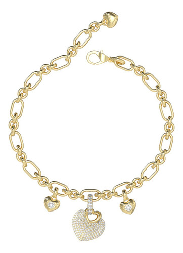 Pulera Guess Crazy In Lover Mujer Acero Inoxidable Color Dorado Diámetro 9 Cm Largo 18 Cm