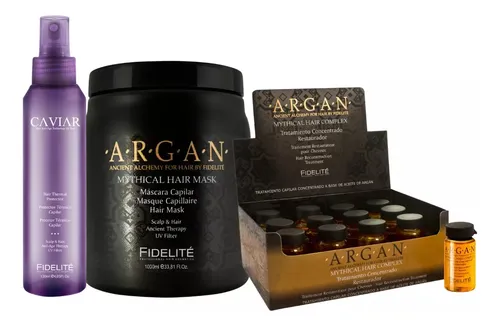 comprar Mascara Argan Mythical + Ampollas + Termico Caviar Fidelite