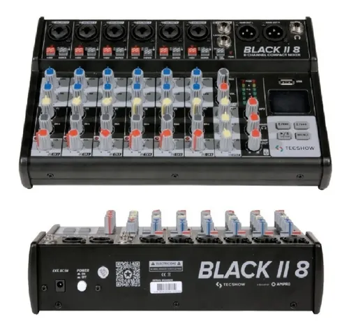 Consola Tecshow Black Ii 8 Usb Bluetooth 8 Canales Phantom