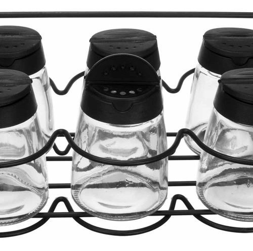 Especiero Condimentero Okko Con Tapa Frasco Vidrio Set X6