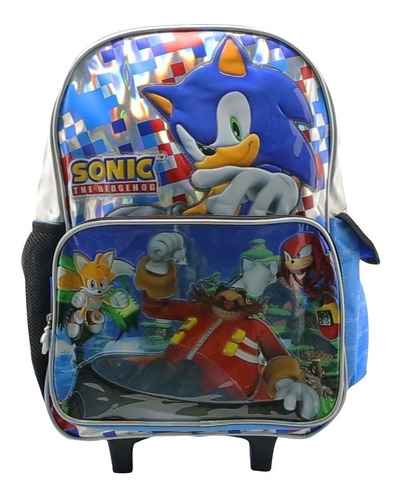 Mochila Sonic Escolar Para Niños Personajes Con Carro