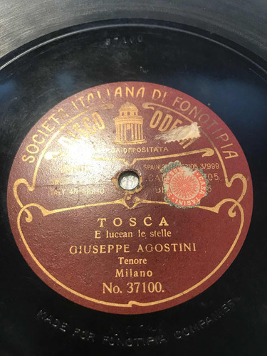 Agostini Persichini Odeon Fonotipia 37100 37298 Disco Pasta (Usado)