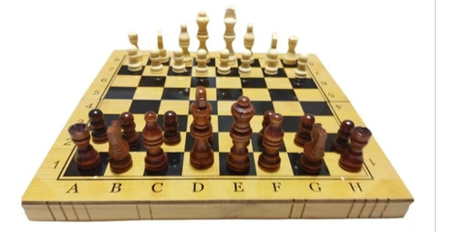 Jogo Xadrez E Dama Madeira Oficial Tabuleiro Dobrável