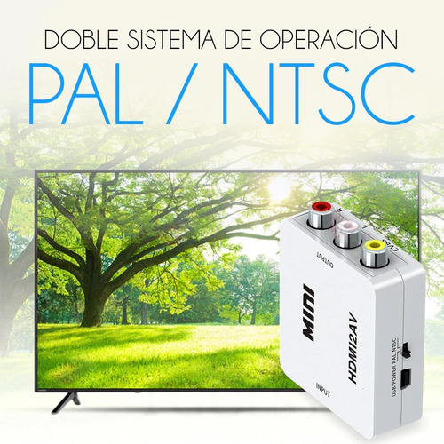Mini Adaptador Convertidor Señal Rca - Hdmi 1080p 720p Tv