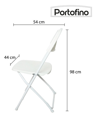 Silla Plegable Reforzada Negra Blanco