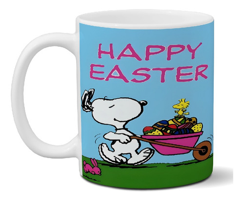 Taza De Cerámica Felices Pascuas Snoopy Exclusiva Art Fp 89