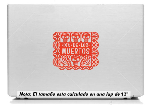 Vinil Sticker Laptop 13puLG Papel Picado Dia Muertos Modld02