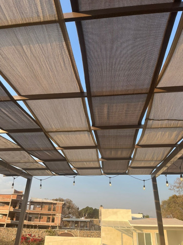 Combo De Pergolas Malla Sombra (6pz) De 14m X .80 Beige 90% (Usado)