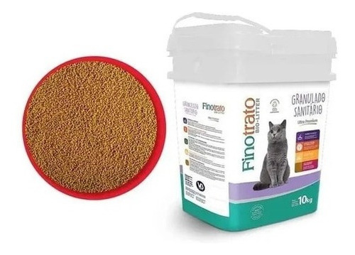 Granulado sanitario para gatos Finotrate Bio Liter, balde de 10 kg x 10 kg de peso neto