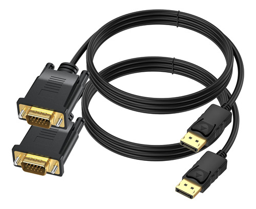 Cable Displayport A Vga De 6 Pies, Paquete De 2 Puertos De P